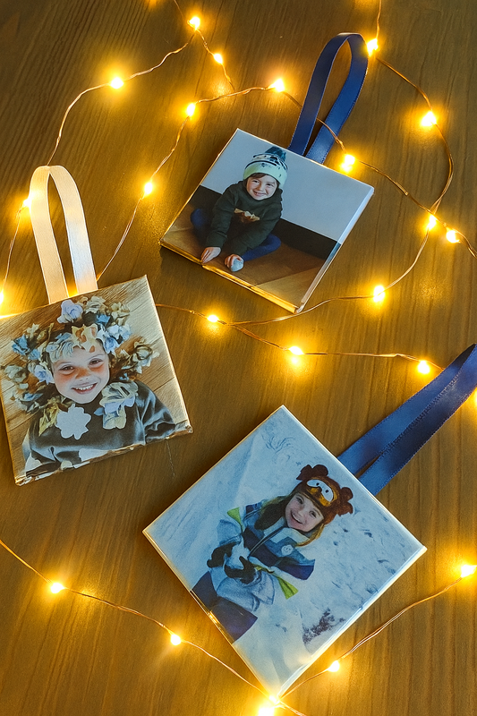 Custom Photo Ornaments (Set of 3)